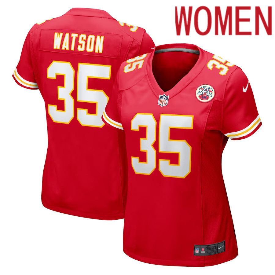 Women Kansas City Chiefs #35 Jaylen Watson Nike Red Game Player NFL Jersey
